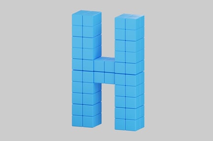 Preview: Blue letter h blocks construction