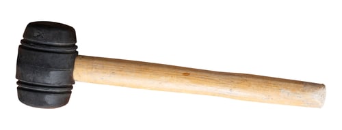 Preview: rubber hammer isolated on white background, clipping path