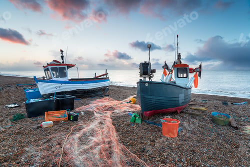 Preview: Fishing boats on the beach at Aldeburgh