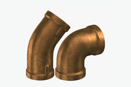 Preview: Aged Brass Elbow Pipes: 45 & 90 Degree Fittings