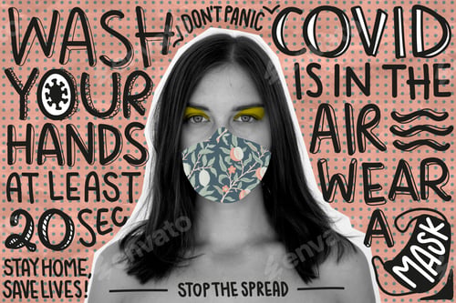 Preview: COVID-19 is in the air, wear a mask social template