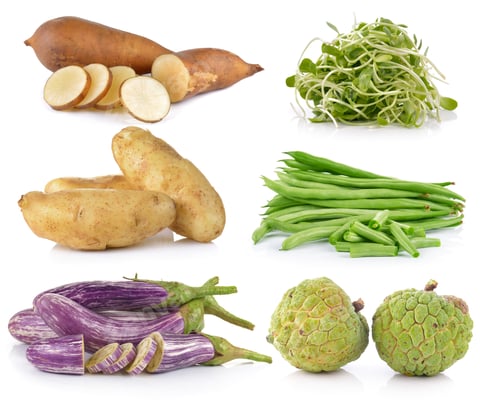 Preview: eggplant, potato, custard apple, Green beans, young sunflower, s