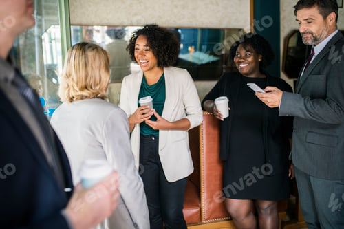 Preview: Businesswomen discussing and having fun