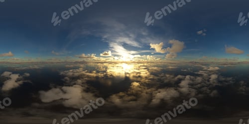 Preview: Dramatic Aerial Panorama of Clouds and Mountain Landscape. Nature Background.