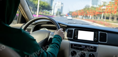 Preview: People driving car on city road