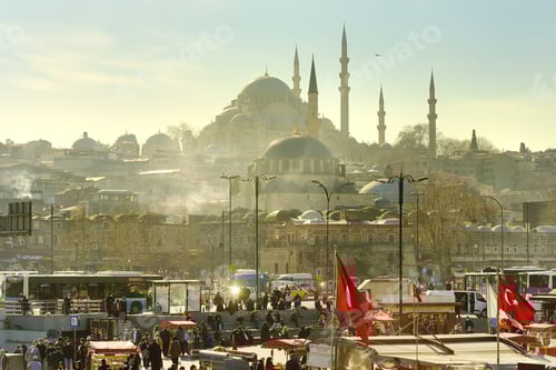 Preview: Magnificent view of famous Suleymaniye mosque (Ottoman imperial mosque) in Istanbul