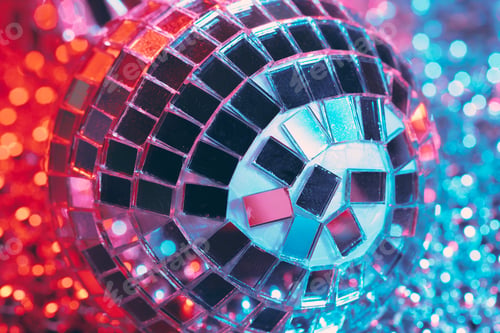 Vista previa: Mirror balls Illuminating in the dark close up