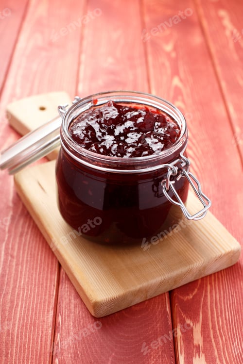 Preview: Traditional strawberry jam made at home with a prescription.