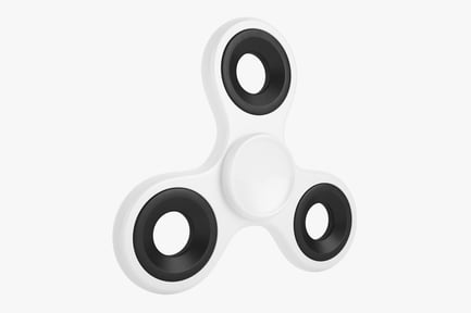 Preview: White and Black Tri-Spinner Fidget Toy