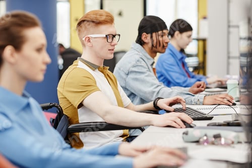 Preview: Row of Students in Computer Lab