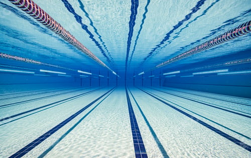 Preview: Sport and Recreation: Olympic Swimming pool underwater background.