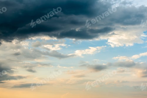 Preview: colorful dramatic sky with cloud at sunset.