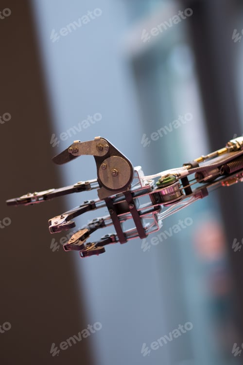 Preview: Future technology in black prosthetic hand