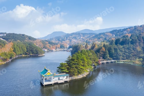 Preview: aerial view of lushan mountain in autumn