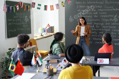 Preview: Students listening to teacher at lesson
