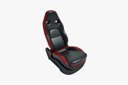Preview: Car seat with high backrest, armrests, and integrated footrest
