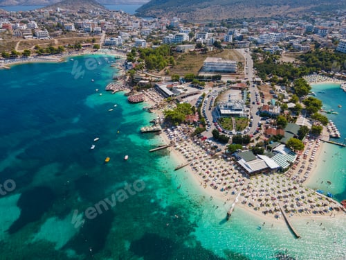 Preview: Panoramic view of Ksamil, Albanian Riviera. Ksamil islands are located near the Saranda.