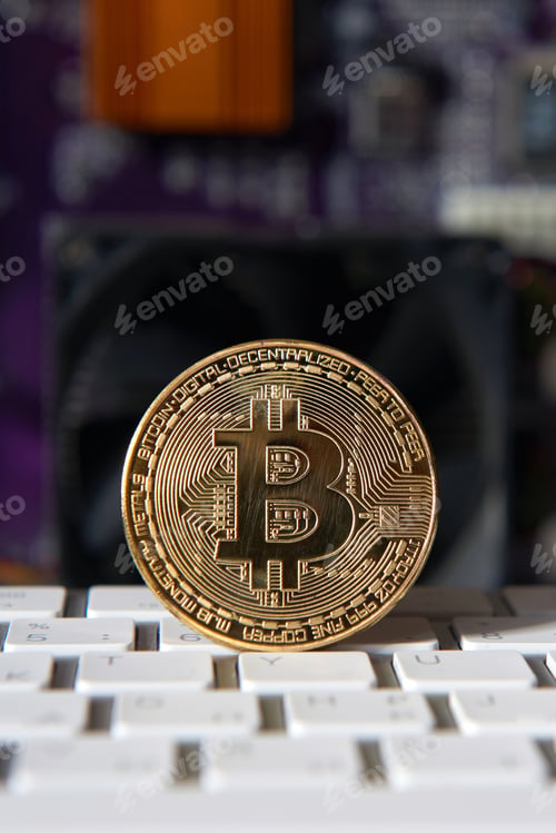 Preview: Gold Bitcoin electronic computer processor board
