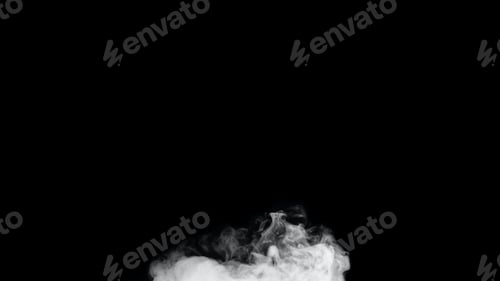 Preview: White smoke or fog isolated on black background.