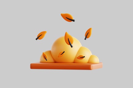 Preview: Orange fecal matter with falling leaves