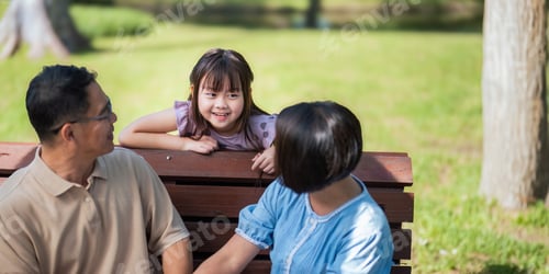 Preview: Grandparent playing togetherness with a granddaughter in the park in the morning. Family, love and