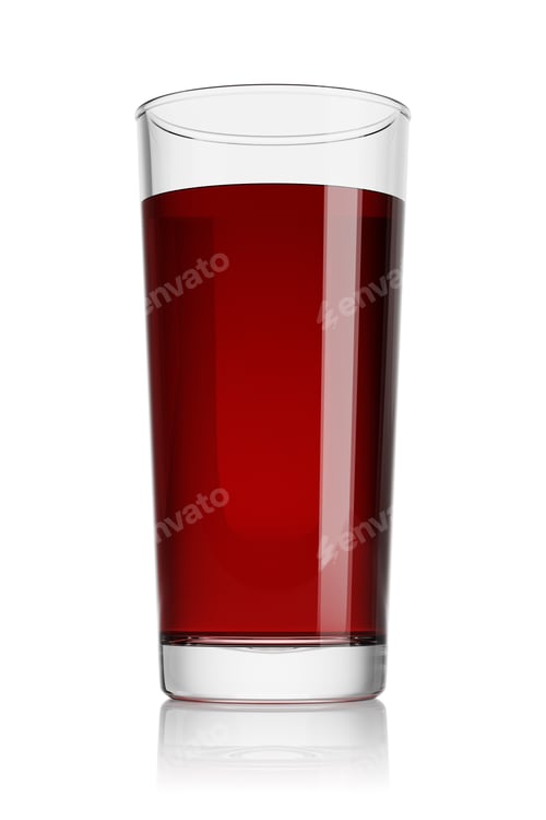 Preview: Glass of Red Liquid on White Background