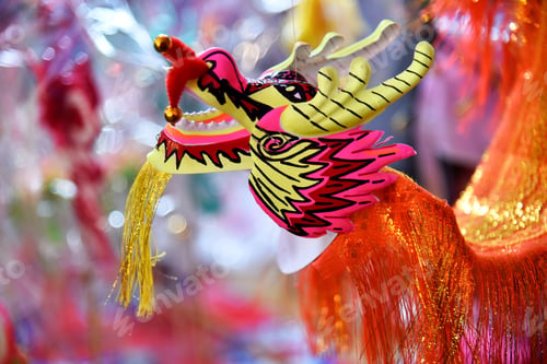 Preview: Dragon and Lion puppet paper toys