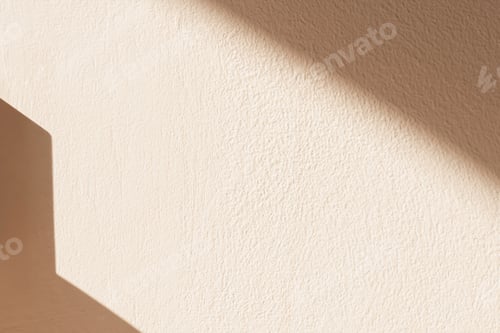 Preview: Beige cement wall background with light shadow reflect,Concrete texture with sunlight light on floor