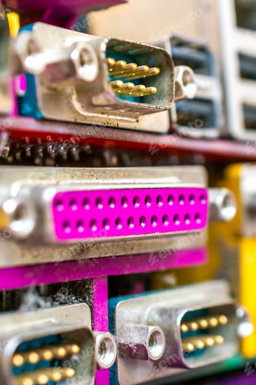 Preview: Closeup of electronic circuit board or PCB printed circuit board