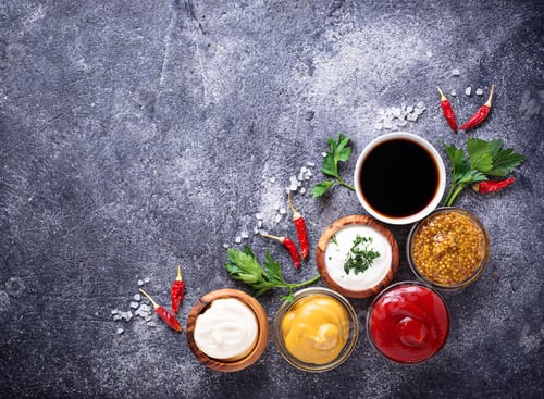 Preview: Set of different sauces and spices