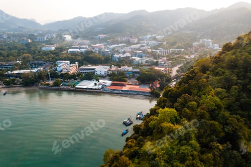 Preview: bay beach and sea in the morning in the tropics