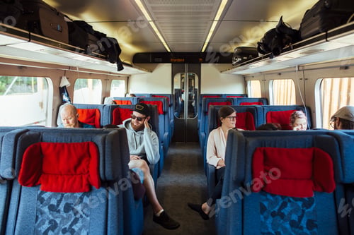 Preview: People travelling by train