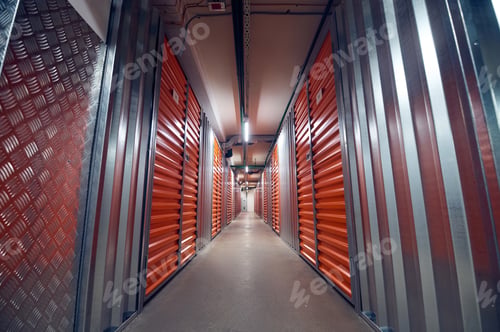 Preview: Modern space with two rows of containers