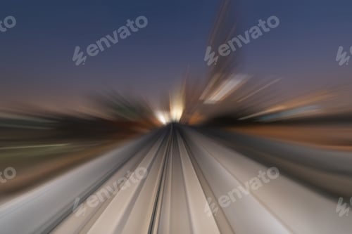 Preview: Train view on railway in transportation. Station terminal