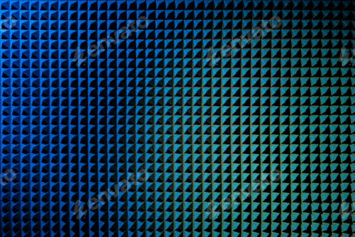 Preview: Noise cancelling wall of pyramid polyurethane foam pattern texture. Blue and green colored.