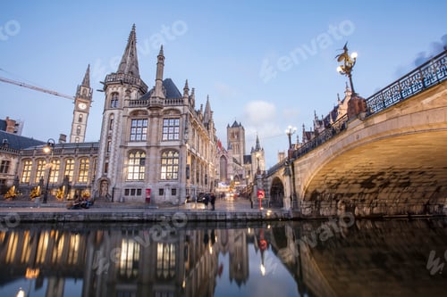 Preview: Beautiful medieval Gent (Ghent) town.