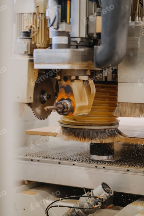 Preview: Vertical shot of a chipboard milling machine