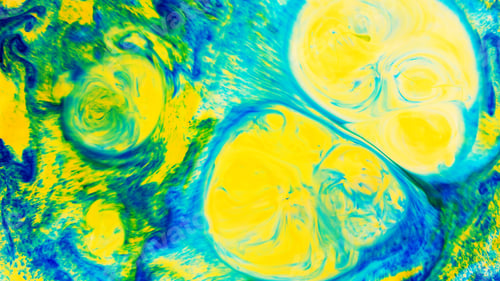Preview: Fluid Art. Abstract Blurred Colorful Background. Swirl Liquid Pattern. Marble Effect Of Green