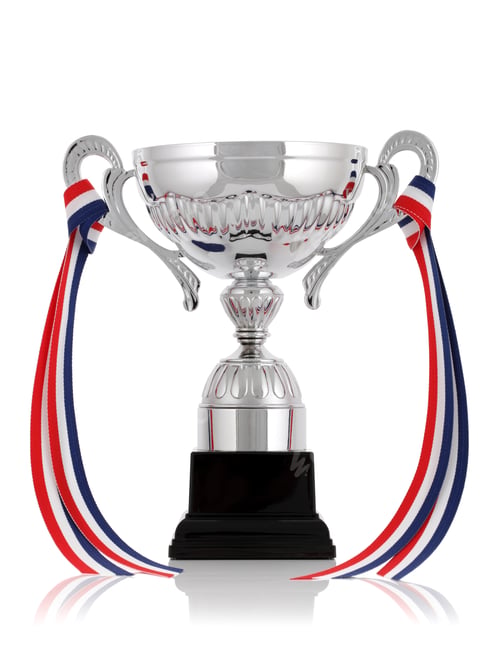 Preview: Silver trophy with ribbon