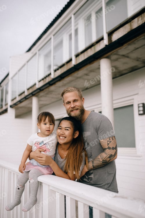 Preview: Happy diverse family smiles