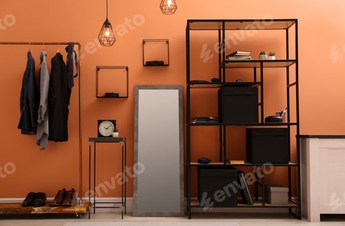 Preview: Elegant mirror in stylish room. Interior design