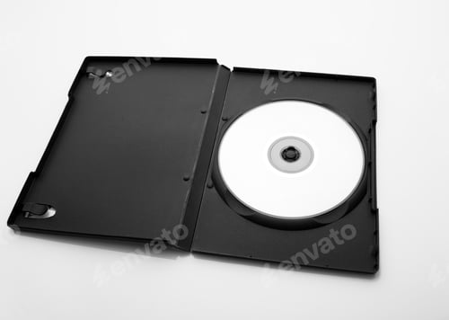 Preview: Dvd Case Open With Dvd Disk On White Background