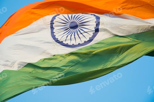 Preview: Close-up shot of wavy Indian flag