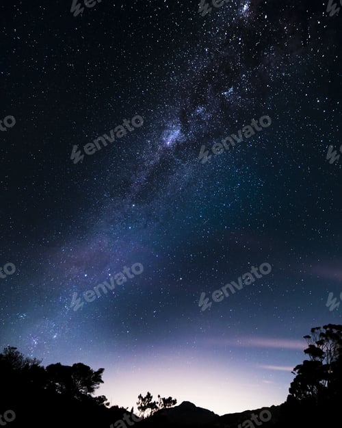 Preview: Vertical shot of a beautiful starry sky