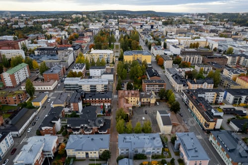 Preview: Drone aerial scenery of the city of Kuopio eastern finland Europe