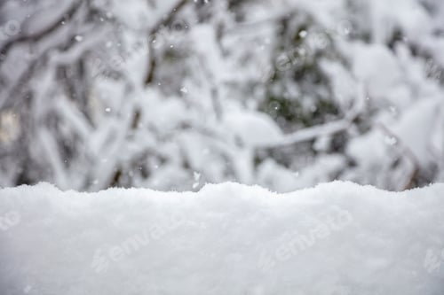 Preview: Winter snow background with empty space, holiday greeting card template