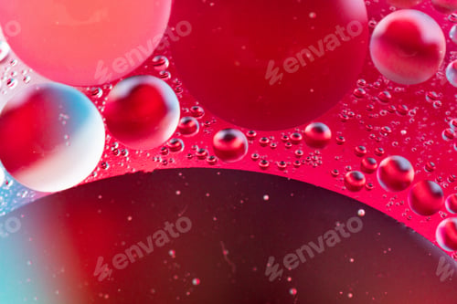 Preview: Abstract blue and red water bubbles