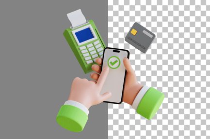 Preview: Hand Holding Phone Online Payment 3D Icon