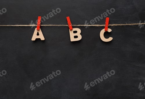 Preview: Alphabet made of wooden letters