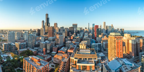 Preview: Chicago, Illinois, USA Downtown Skyline from Above